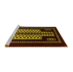 Sideview of Machine Washable Oriental Yellow Industrial Rug, wshurb924yw