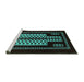 Sideview of Machine Washable Oriental Turquoise Industrial Area Rugs, wshurb924turq