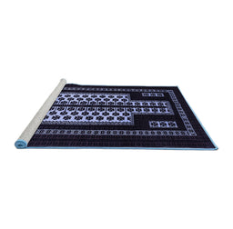 Sideview of Machine Washable Oriental Blue Industrial Rug, wshurb924blu