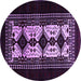 Round Oriental Purple Industrial Rug, urb925pur