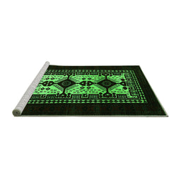 Sideview of Machine Washable Oriental Green Industrial Area Rugs, wshurb925grn