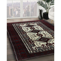 Mid-Century Modern Chocolate Brown Oriental Rug, urb925