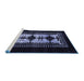 Sideview of Machine Washable Oriental Blue Industrial Rug, wshurb925blu