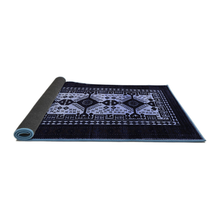 Sideview of Oriental Blue Industrial Rug, urb925blu