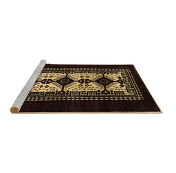 Sideview of Machine Washable Oriental Brown Industrial Rug, wshurb925brn