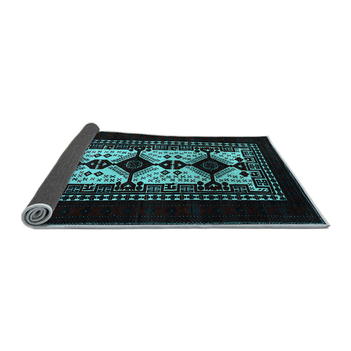 Sideview of Oriental Light Blue Industrial Rug, urb925lblu