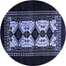 Round Oriental Blue Industrial Rug, urb925blu