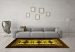 Machine Washable Oriental Yellow Industrial Rug in a Living Room, wshurb925yw