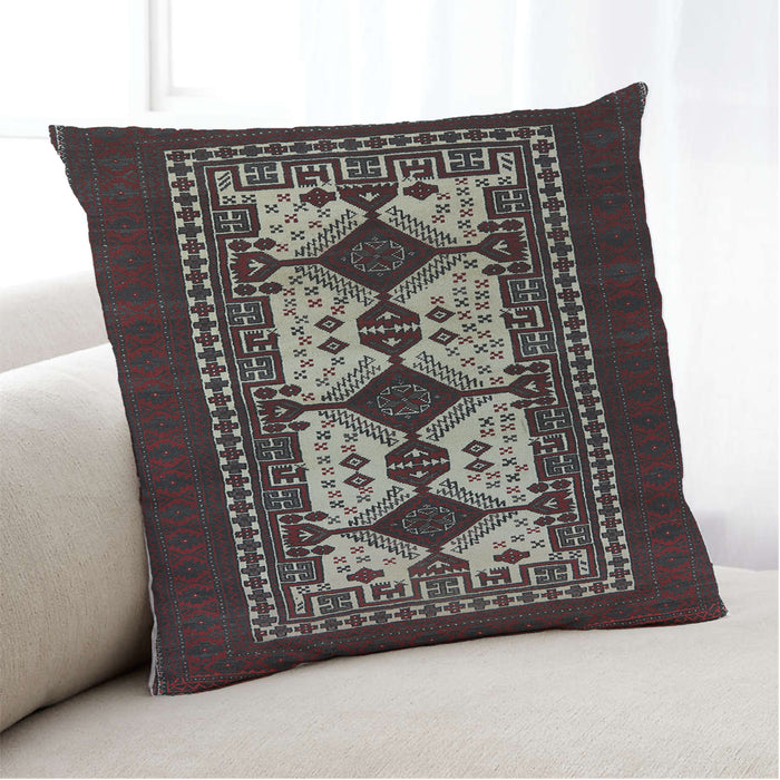 Lifestyle Image of Mid-Century Modern Urban Square Chocolate Brown Throw Pillow, 18 inch by 18 inch, pwurb925