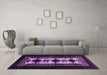 Machine Washable Oriental Purple Industrial Area Rugs in a Living Room, wshurb925pur