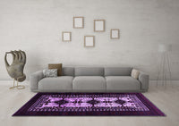 Machine Washable Oriental Purple Industrial Rug, wshurb925pur