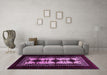 Machine Washable Oriental Pink Industrial Rug in a Living Room, wshurb925pnk