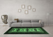 Machine Washable Oriental Emerald Green Industrial Area Rugs in a Living Room,, wshurb925emgrn