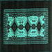 Square Machine Washable Oriental Turquoise Industrial Area Rugs, wshurb925turq