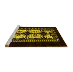 Sideview of Machine Washable Oriental Yellow Industrial Rug, wshurb925yw
