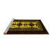 Sideview of Machine Washable Oriental Yellow Industrial Rug, wshurb925yw