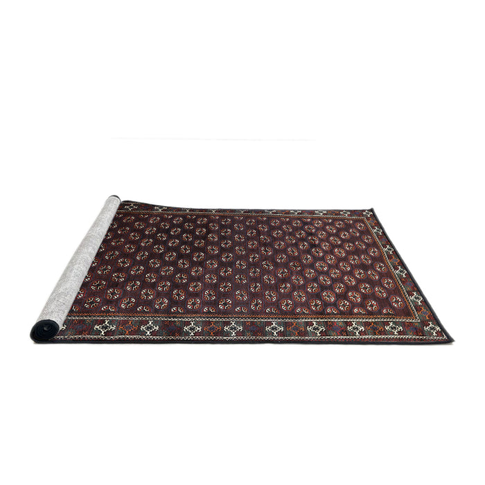 Sideview of Machine Washable Industrial Modern Dark Scarlet Red Rug, wshurb926