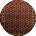 Round Oriental Orange Industrial Rug, urb926org