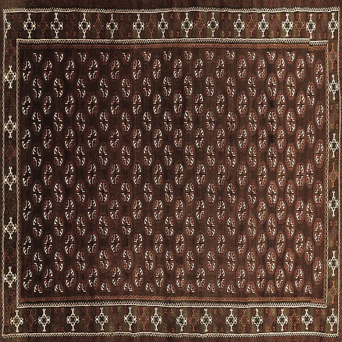 Square Machine Washable Oriental Brown Industrial Rug, wshurb926brn
