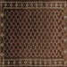 Square Machine Washable Oriental Brown Industrial Rug, wshurb926brn