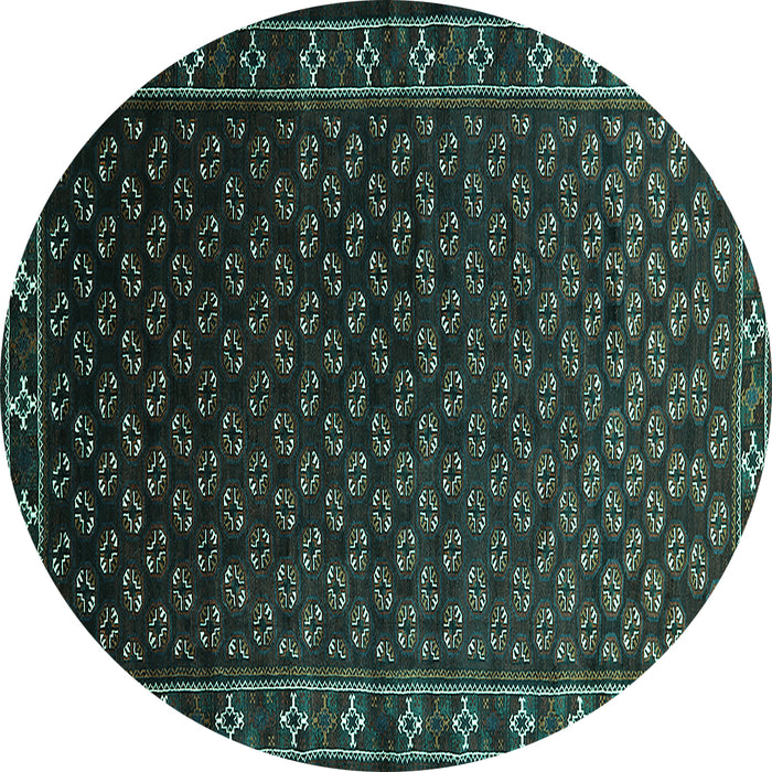 Round Oriental Turquoise Industrial Rug, urb926turq