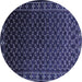 Round Oriental Blue Industrial Rug, urb926blu