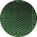 Round Oriental Emerald Green Industrial Rug, urb926emgrn