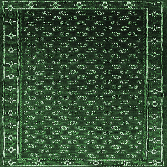Square Machine Washable Oriental Emerald Green Industrial Area Rugs, wshurb926emgrn