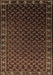 Machine Washable Oriental Brown Industrial Rug, wshurb926brn