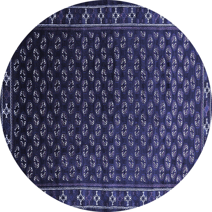 Round Machine Washable Oriental Blue Industrial Rug, wshurb926blu