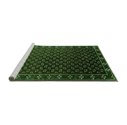 Sideview of Machine Washable Oriental Green Industrial Area Rugs, wshurb926grn