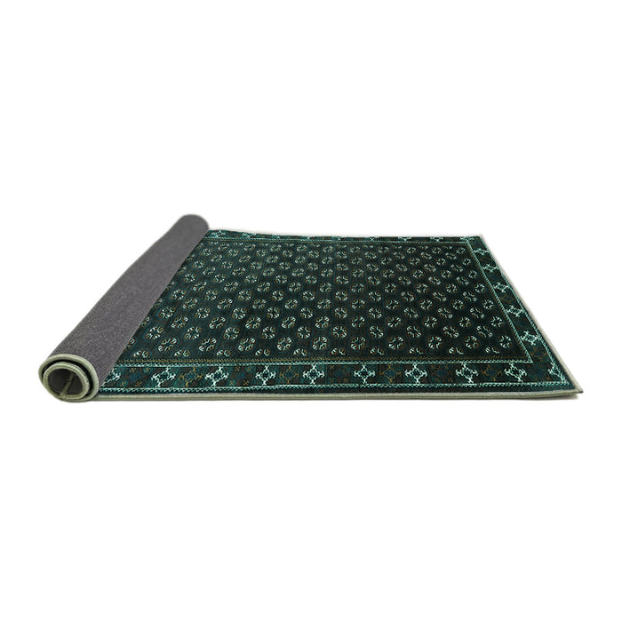 Sideview of Oriental Turquoise Industrial Rug, urb926turq
