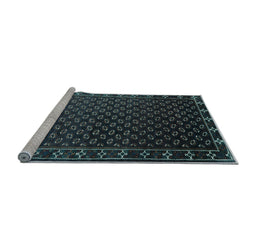 Sideview of Machine Washable Oriental Light Blue Industrial Rug, wshurb926lblu