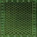 Square Machine Washable Oriental Green Industrial Area Rugs, wshurb926grn