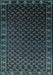 Machine Washable Oriental Light Blue Industrial Rug, wshurb926lblu