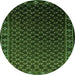 Round Oriental Green Industrial Rug, urb926grn