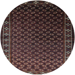 Round Machine Washable Industrial Modern Dark Scarlet Red Rug, wshurb926