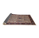 Sideview of Mid-Century Modern Light French Beige Brown Oriental Rug, urb927