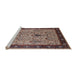 Sideview of Machine Washable Industrial Modern Light French Beige Brown Rug, wshurb927