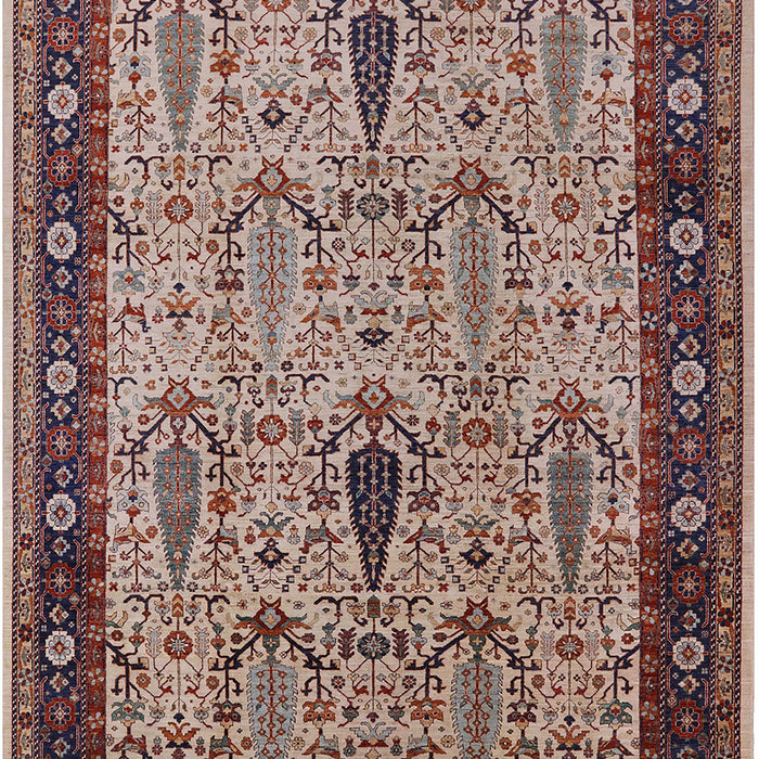 Mid-Century Modern Light French Beige Brown Oriental Rug, urb927