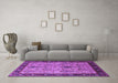 Machine Washable Oriental Purple Industrial Area Rugs in a Living Room, wshurb927pur