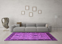 Machine Washable Oriental Purple Industrial Rug, wshurb927pur