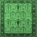 Square Oriental Emerald Green Industrial Rug, urb927emgrn