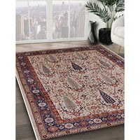 Mid-Century Modern Light French Beige Brown Oriental Rug, urb927