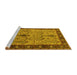 Sideview of Machine Washable Oriental Yellow Industrial Rug, wshurb927yw