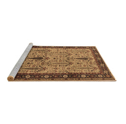 Sideview of Machine Washable Oriental Brown Industrial Rug, wshurb927brn