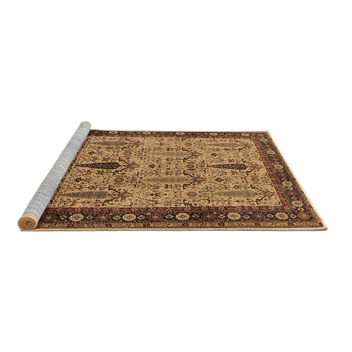 Sideview of Machine Washable Oriental Brown Industrial Rug, wshurb927brn