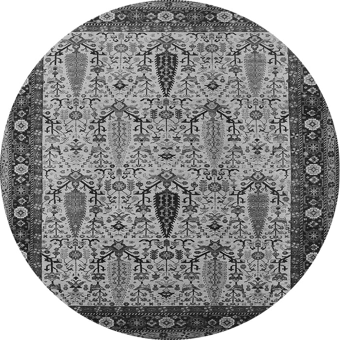 Round Oriental Gray Industrial Rug, urb927gry