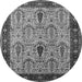 Round Oriental Gray Industrial Rug, urb927gry