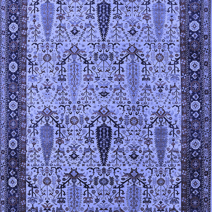 Machine Washable Oriental Blue Industrial Rug, wshurb927blu